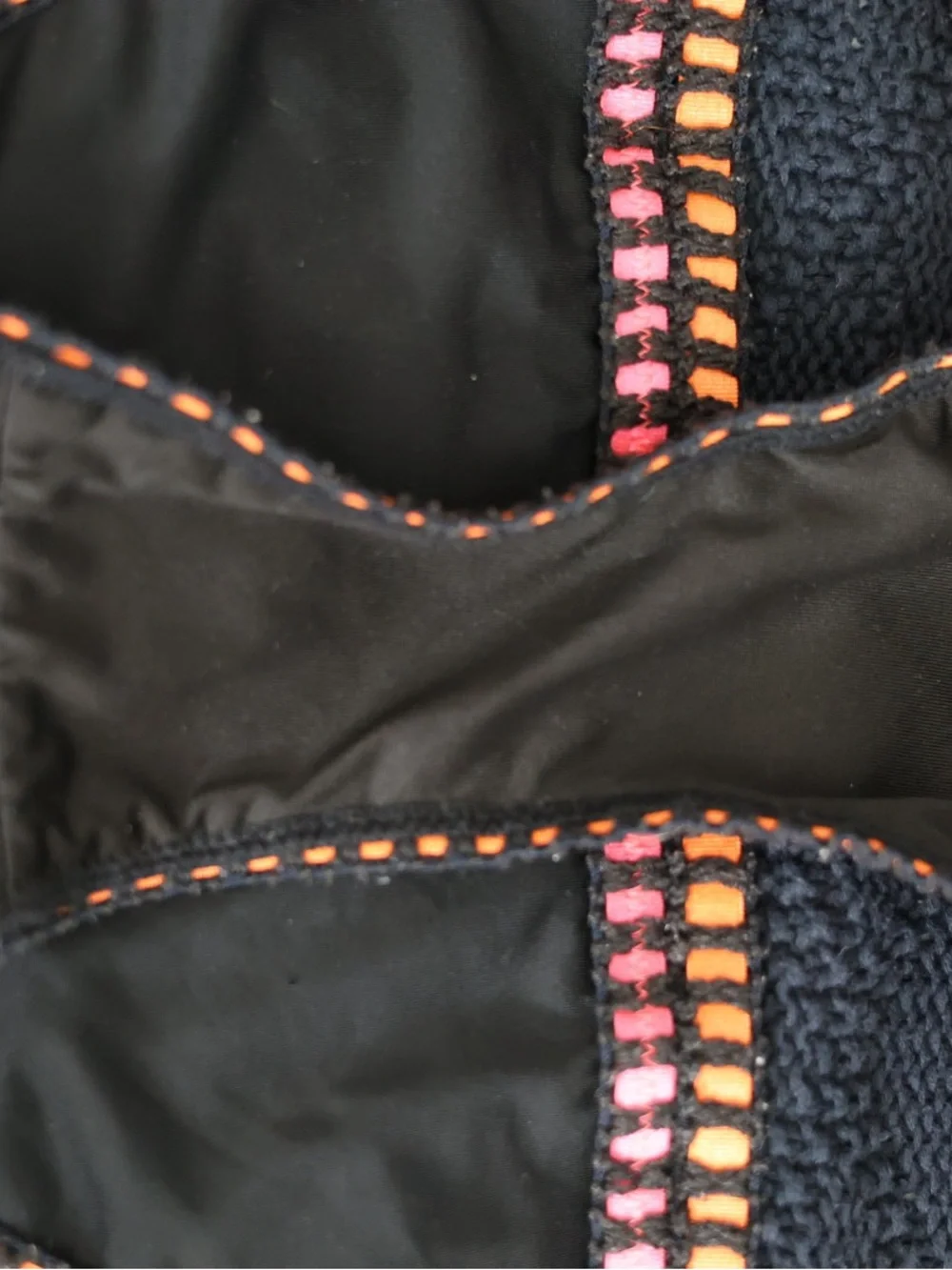 Victoria's Secret Black Bikini Bottom with Orange & Pink Accent Stitching